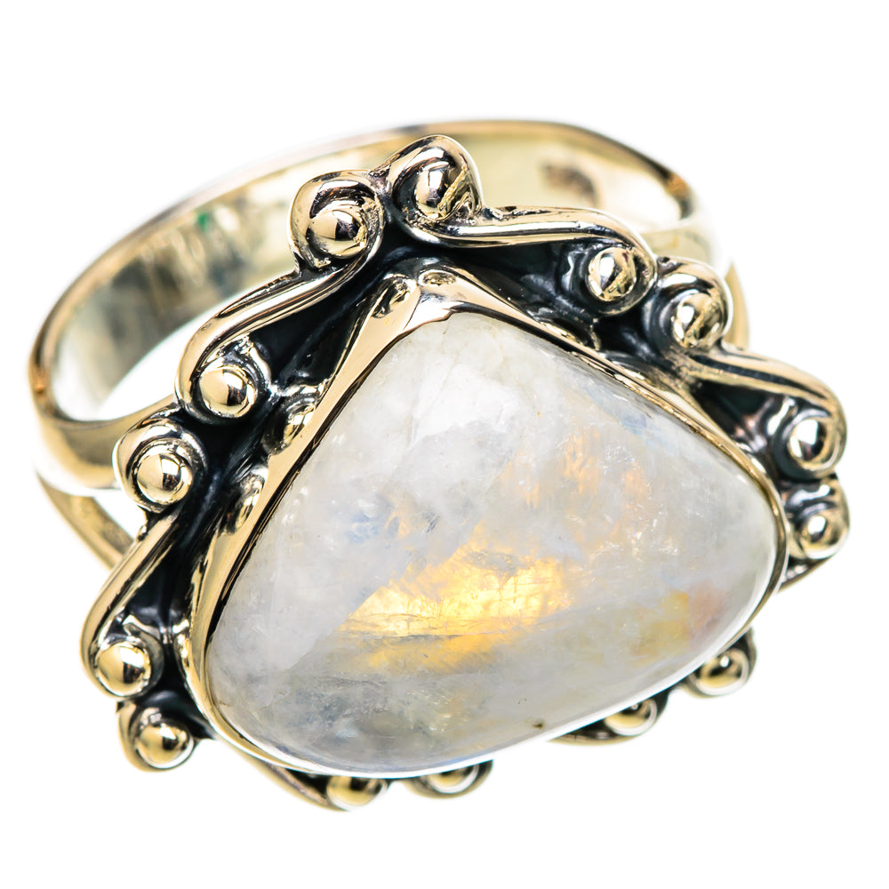 Rainbow Moonstone Rings handcrafted by Anasilvercos - RING105429 - Photo 2