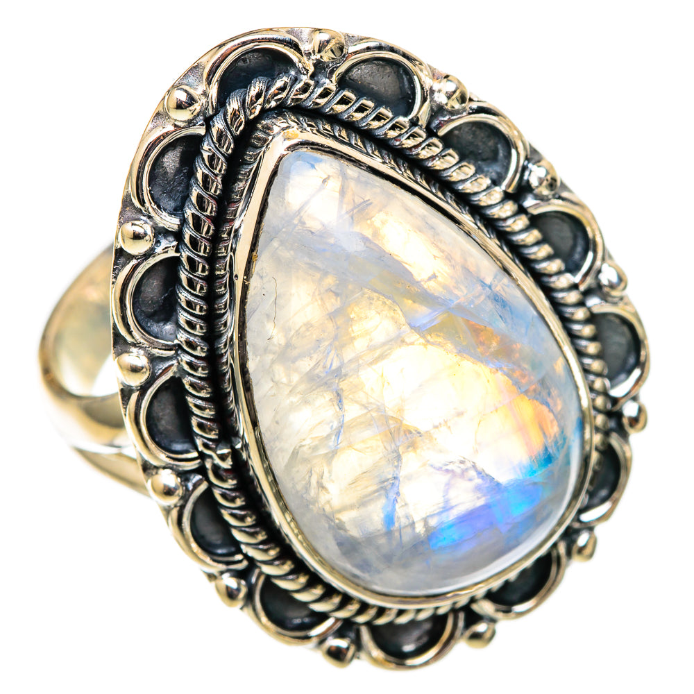 Rainbow Moonstone Rings handcrafted by Anasilvercos - RING105471 - Photo 2