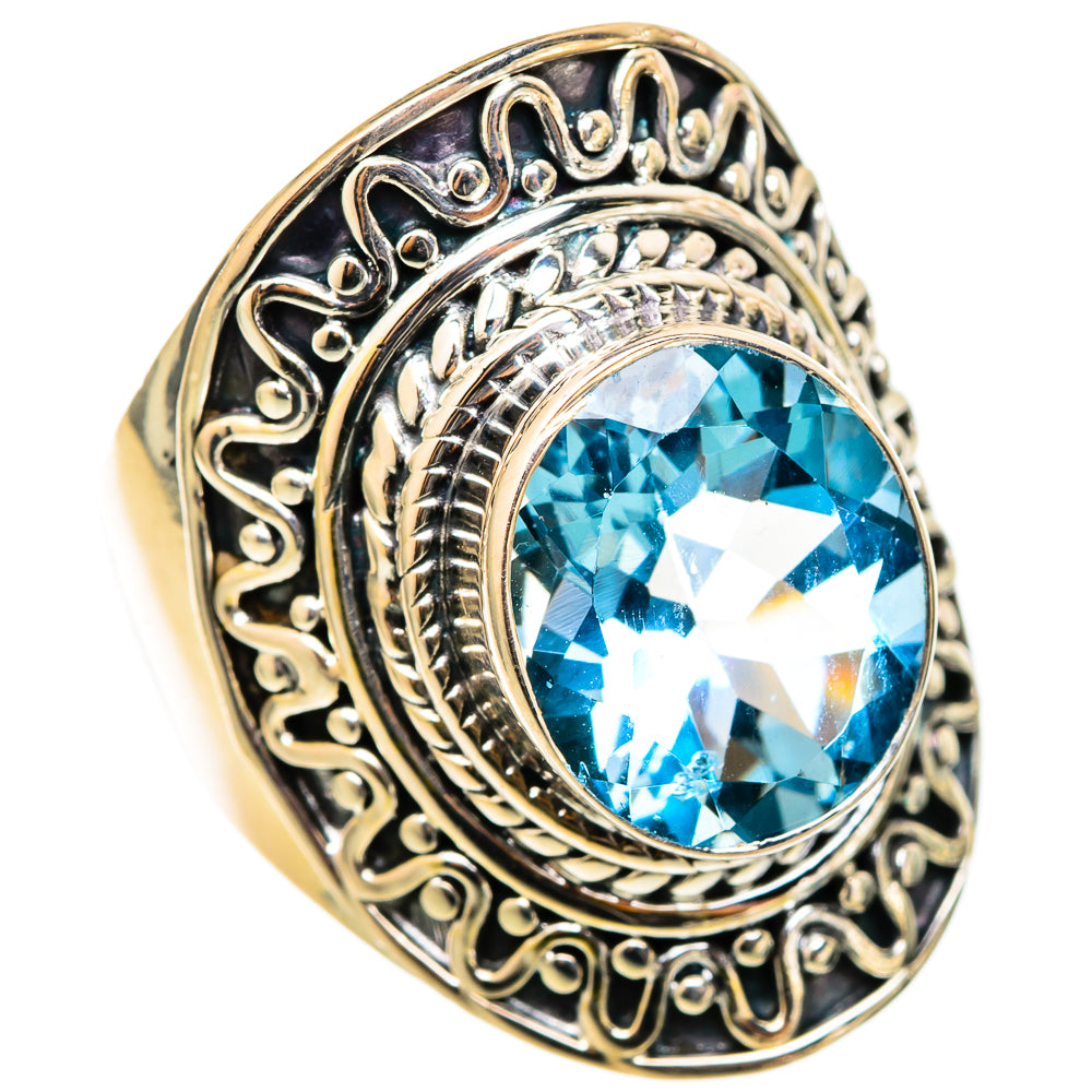 Blue Copper Composite Turquoise Rings handcrafted by Anasilvercos - RING105478 - Photo 2