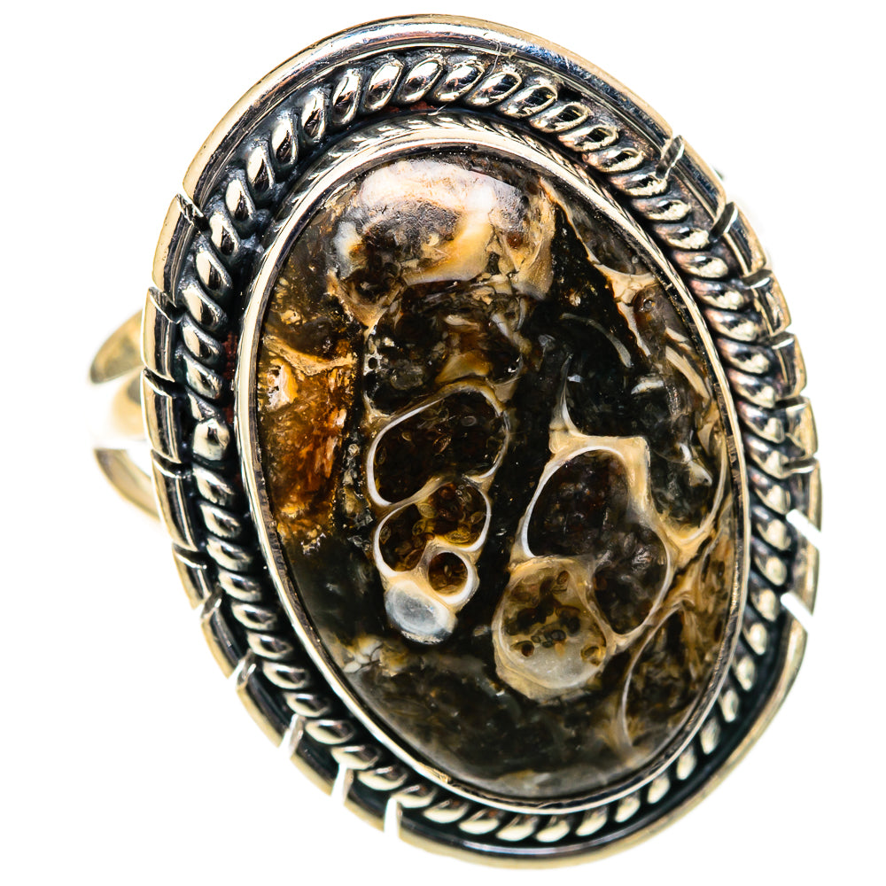 Turritella Agate Rings handcrafted by Anasilvercos - RING105496 - Photo 2