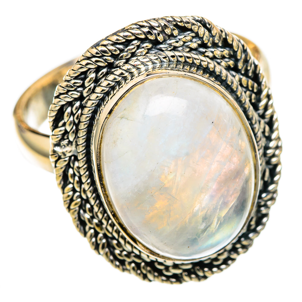Rainbow Moonstone Rings handcrafted by Anasilvercos - RING105506 - Photo 2