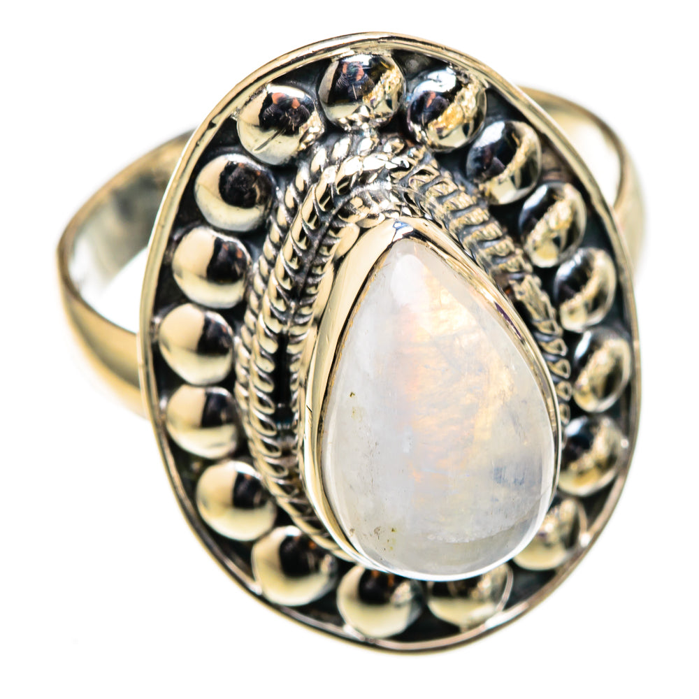 Rainbow Moonstone Rings handcrafted by Anasilvercos - RING105509 - Photo 2
