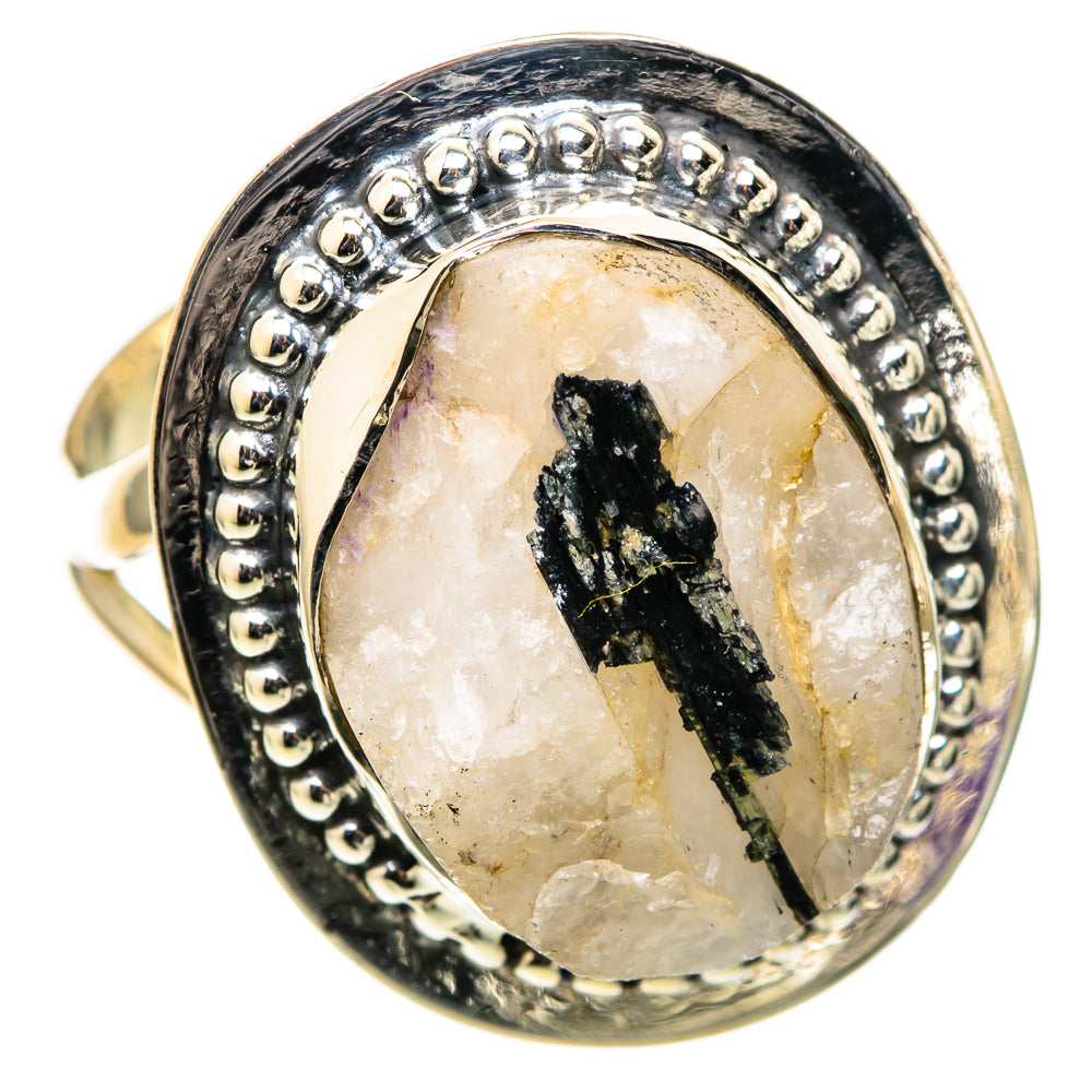 Green Tourmaline In Quartz Rings handcrafted by Anasilvercos - RING105510 - Photo 2