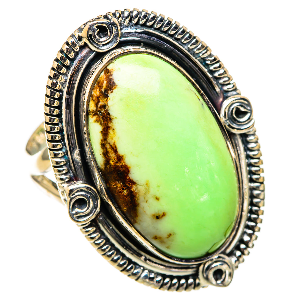 Lemon Chrysoprase Rings handcrafted by Anasilvercos - RING105532 - Photo 2