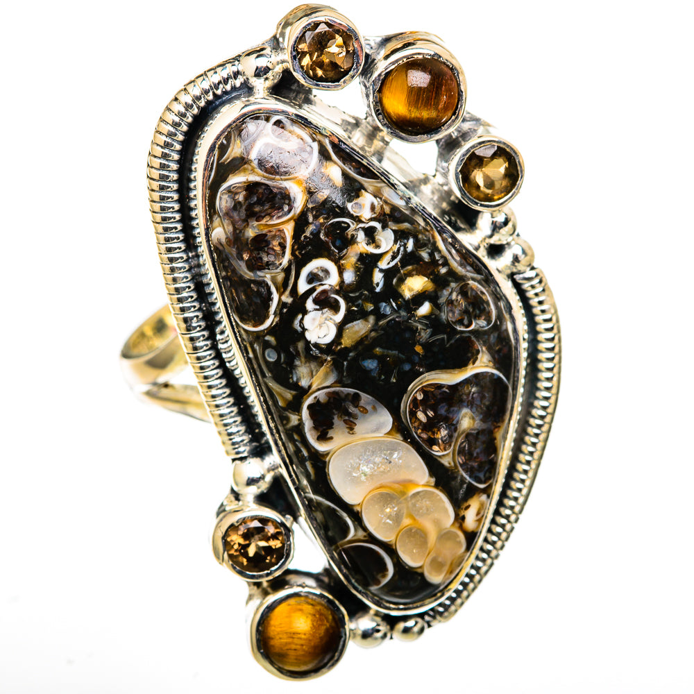 Turritella Agate Rings handcrafted by Anasilvercos - RING105534 - Photo 2
