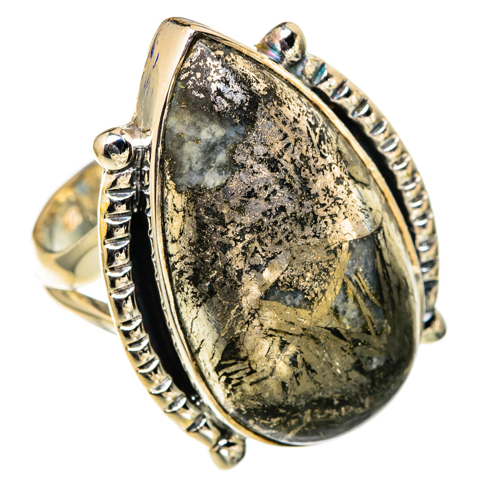 Pyrite Agate Rings handcrafted by Anasilvercos - RING105553 - Photo 2