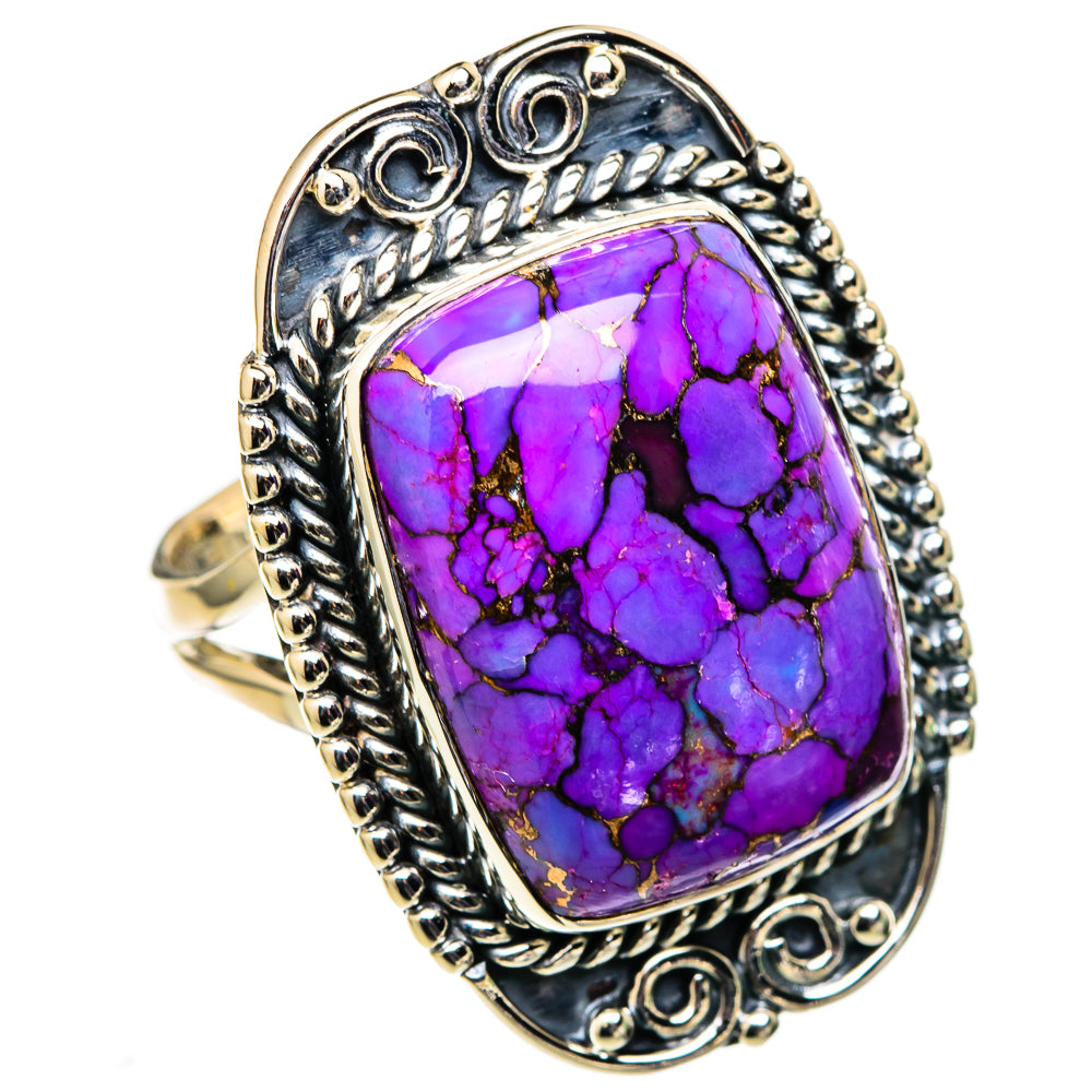 Purple Copper Composite Turquoise Rings handcrafted by Anasilvercos - RING105595 - Photo 2