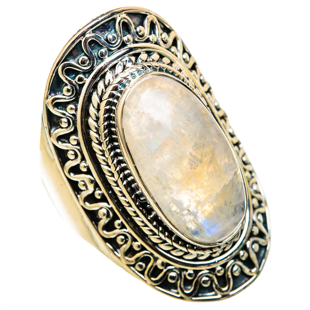 Rainbow Moonstone Rings handcrafted by Anasilvercos - RING105606 - Photo 2