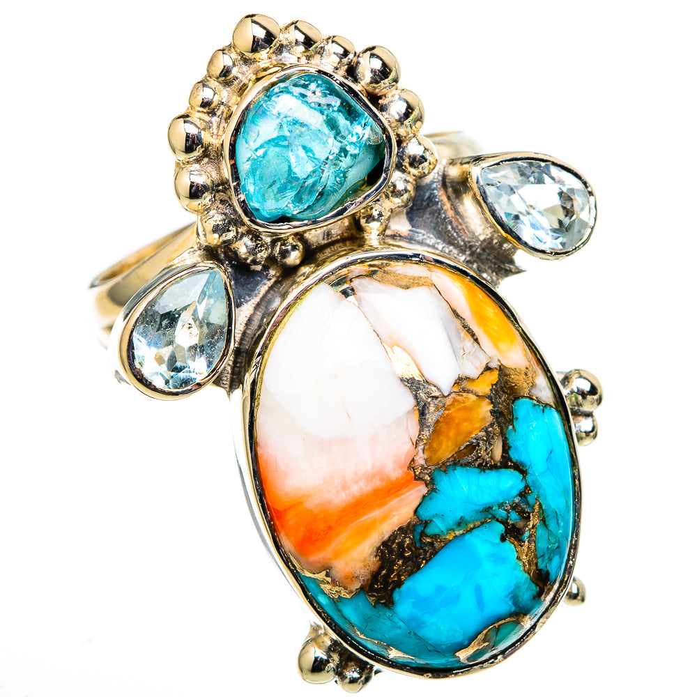 Spiny Oyster Turquoise Rings handcrafted by Anasilvercos - RING105608 - Photo 2