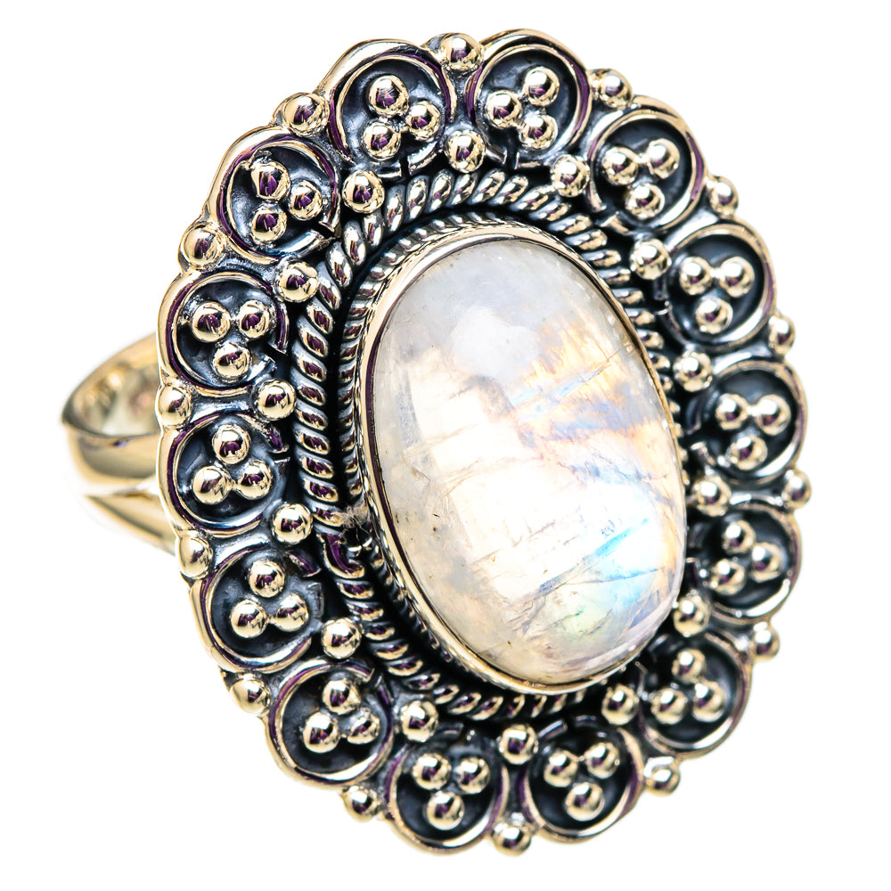 Rainbow Moonstone Rings handcrafted by Anasilvercos - RING105645 - Photo 2
