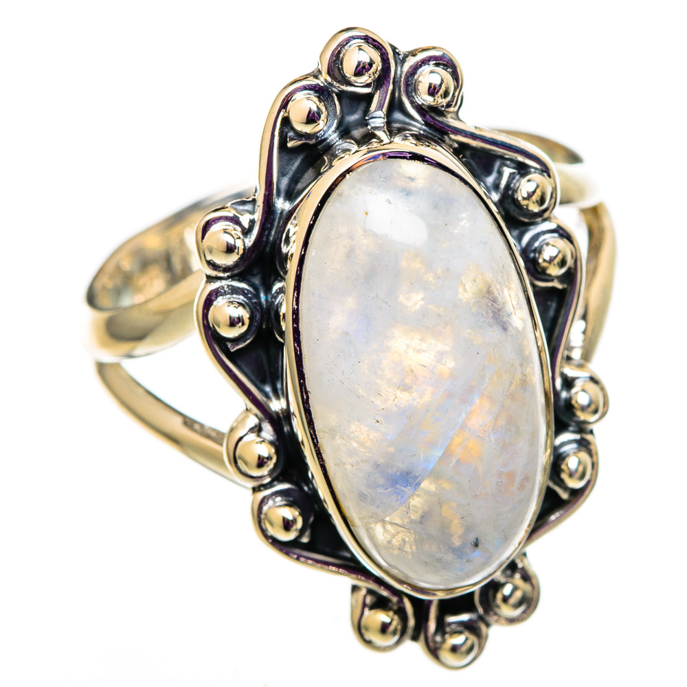 Rainbow Moonstone Rings handcrafted by Anasilvercos - RING105715 - Photo 2