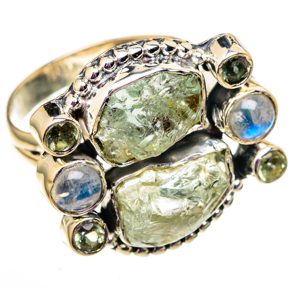 Aquamarine, Rainbow Moonstone, White Quartz Rings handcrafted by Anasilvercos - RING105721 - Photo 2