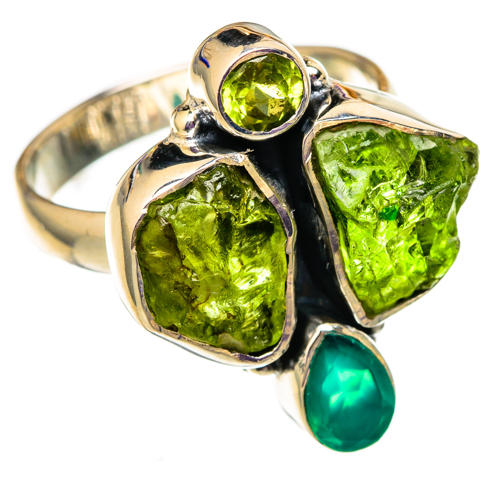 Chrome Diopside, Green Onyx, Peridot Rings handcrafted by Anasilvercos - RING105727 - Photo 2