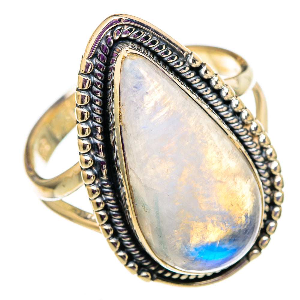 Rainbow Moonstone Rings handcrafted by Anasilvercos - RING105770 - Photo 2