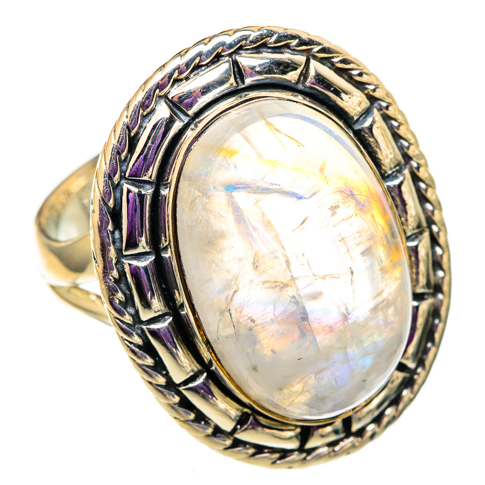 Rainbow Moonstone Rings handcrafted by Anasilvercos - RING105771 - Photo 2