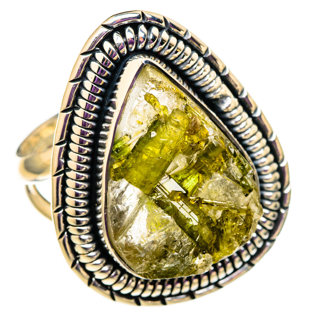Green Tourmaline In Quartz Rings handcrafted by Anasilvercos - RING105781 - Photo 2