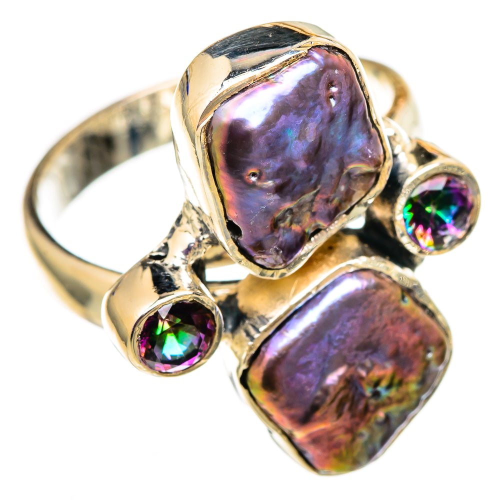 Titanium Mother Of Pearl, Mystic Topaz Rings handcrafted by Anasilvercos - RING105791 - Photo 2