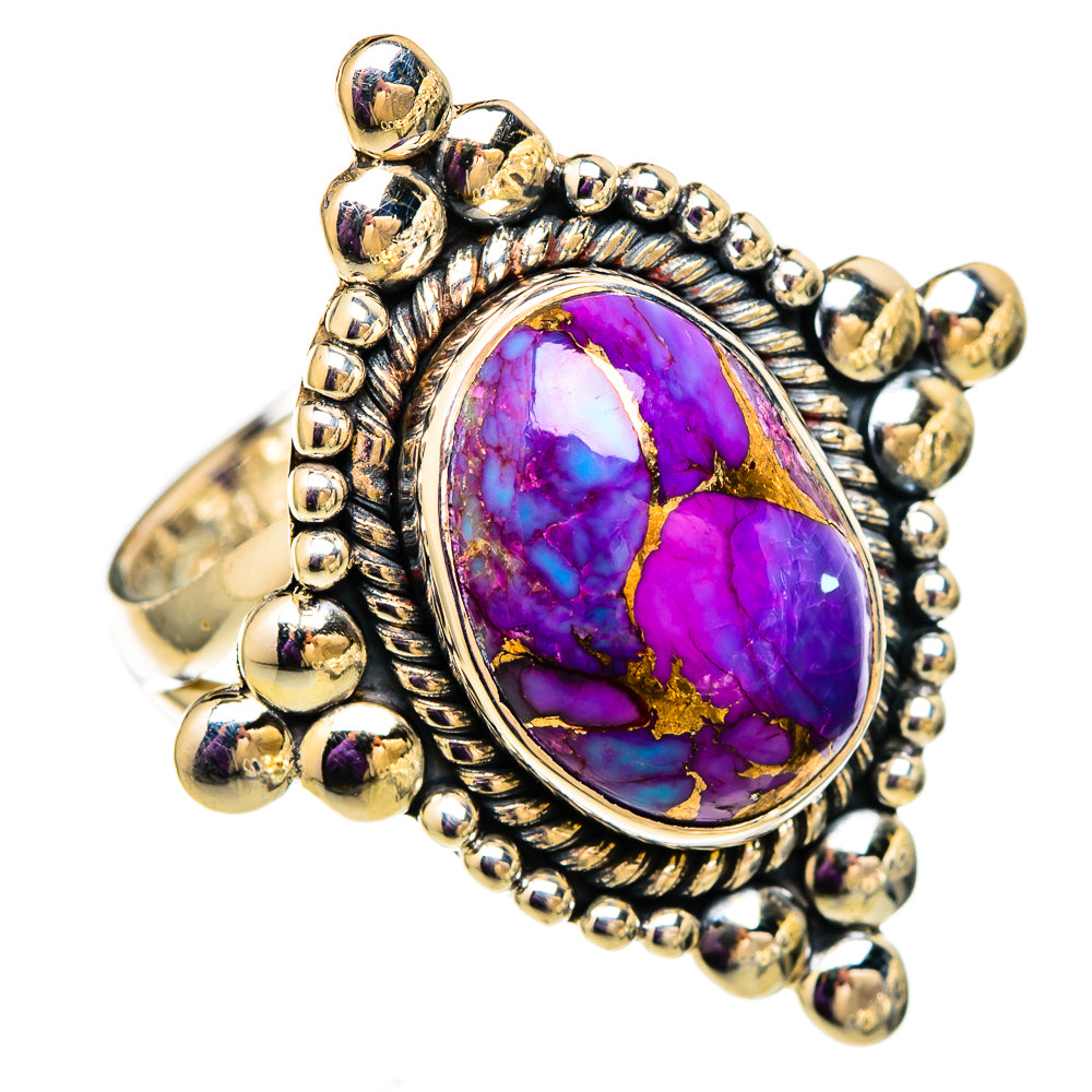 Purple Copper Composite Turquoise Rings handcrafted by Anasilvercos - RING105794 - Photo 2