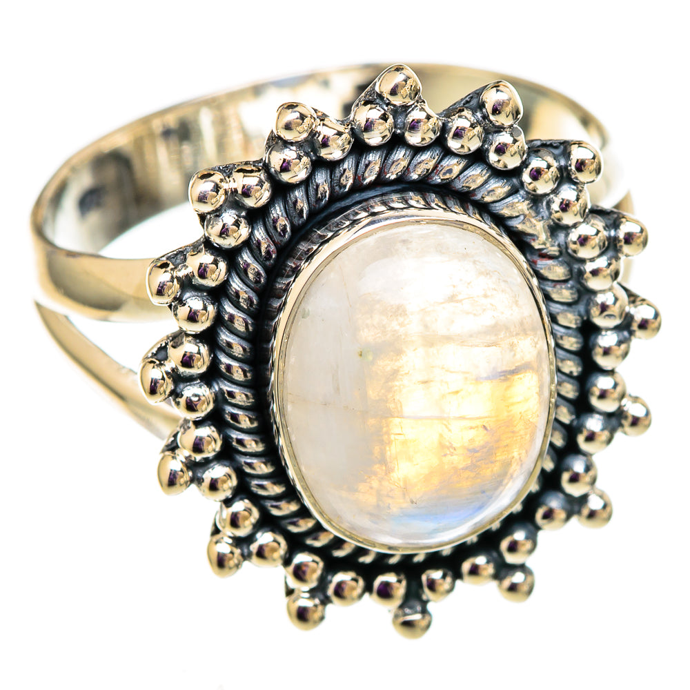 Rainbow Moonstone Rings handcrafted by Anasilvercos - RING105800 - Photo 2