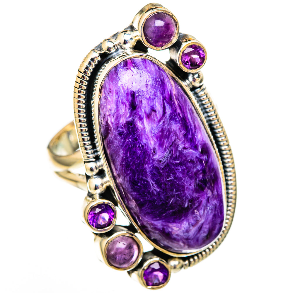 Charoite, Amethyst Rings handcrafted by Anasilvercos - RING105876 - Photo 2