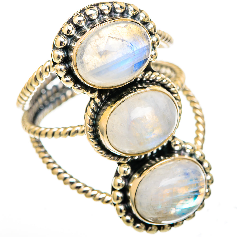 Rainbow Moonstone Rings handcrafted by Anasilvercos - RING105924 - Photo 2