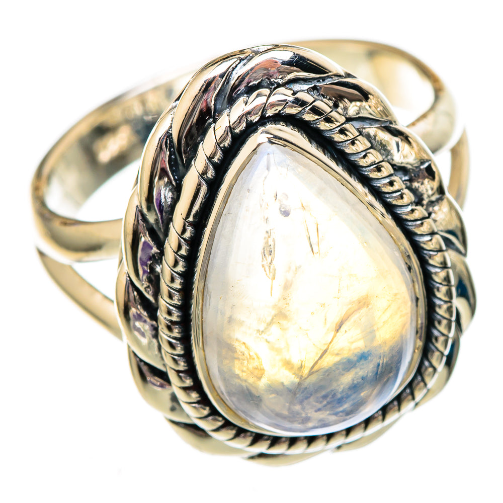 Rainbow Moonstone Rings handcrafted by Anasilvercos - RING105960 - Photo 2