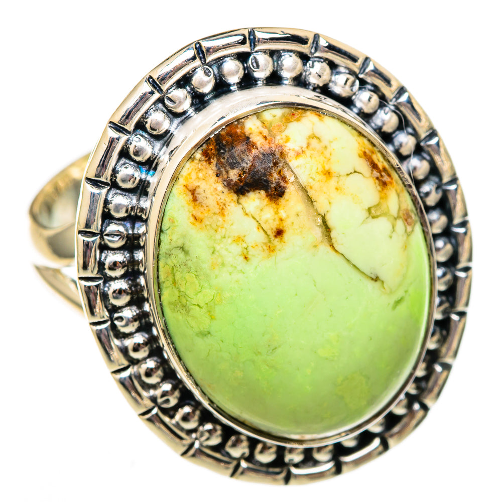 Lemon Chrysoprase Rings handcrafted by Anasilvercos - RING105976 - Photo 2