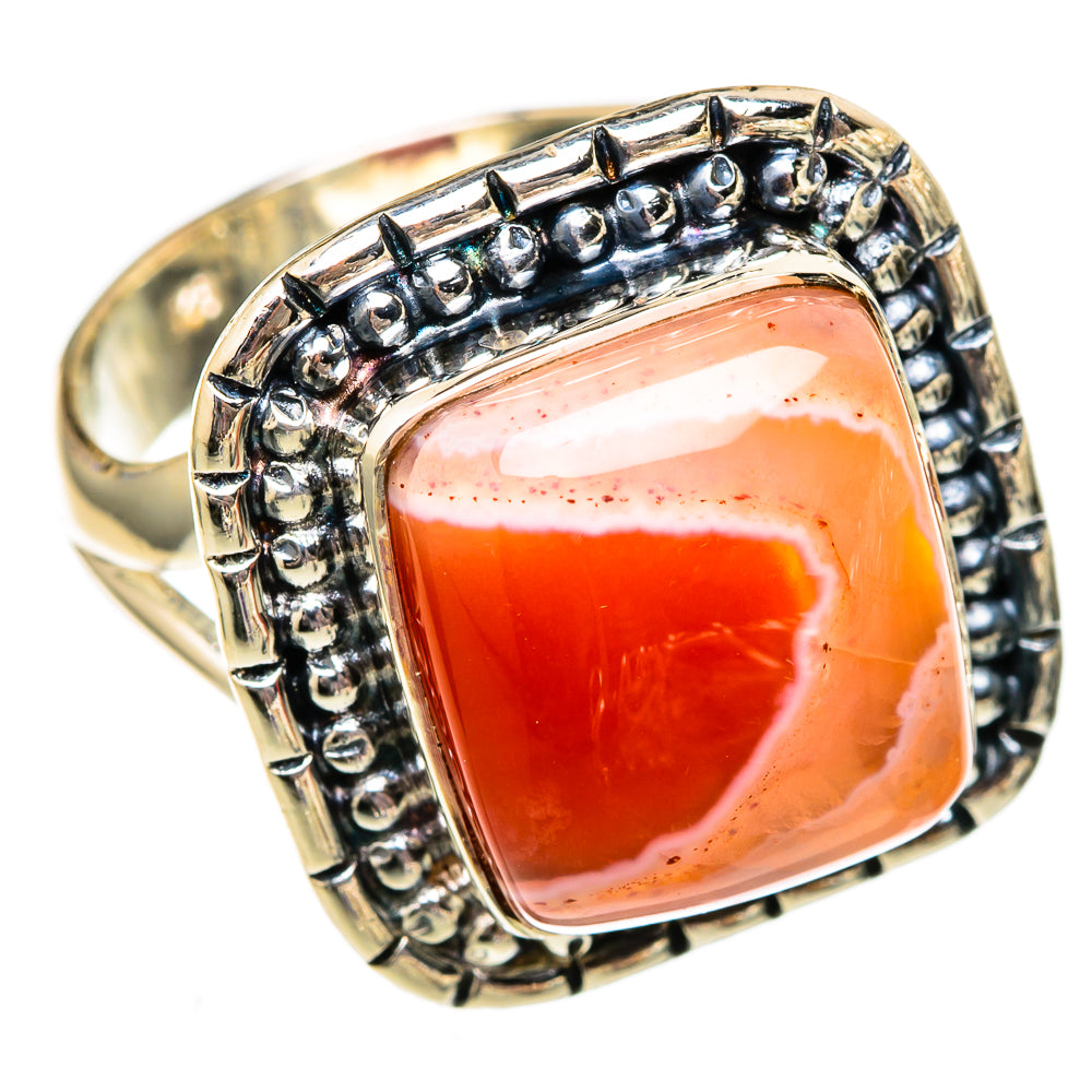 Red Botswana Agate Rings handcrafted by Anasilvercos - RING105986 - Photo 2