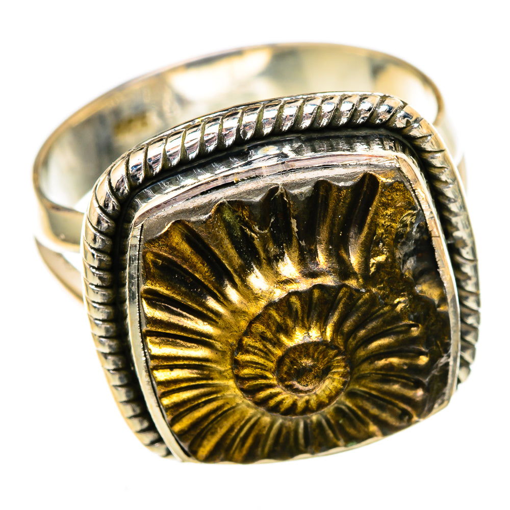 Pyrite Fossil Rings handcrafted by Anasilvercos - RING105995 - Photo 2