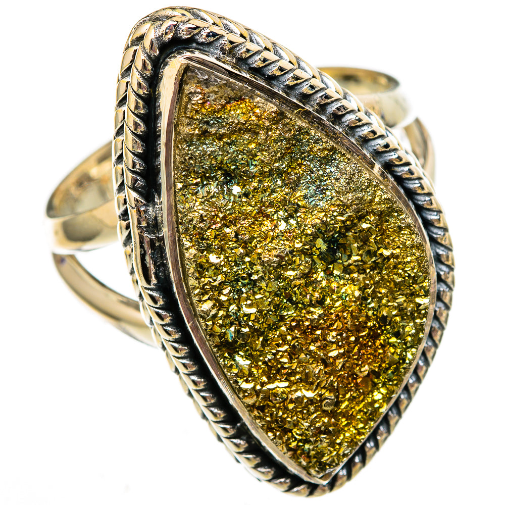 Spectro Pyrite Druzy Rings handcrafted by Anasilvercos - RING105996 - Photo 2