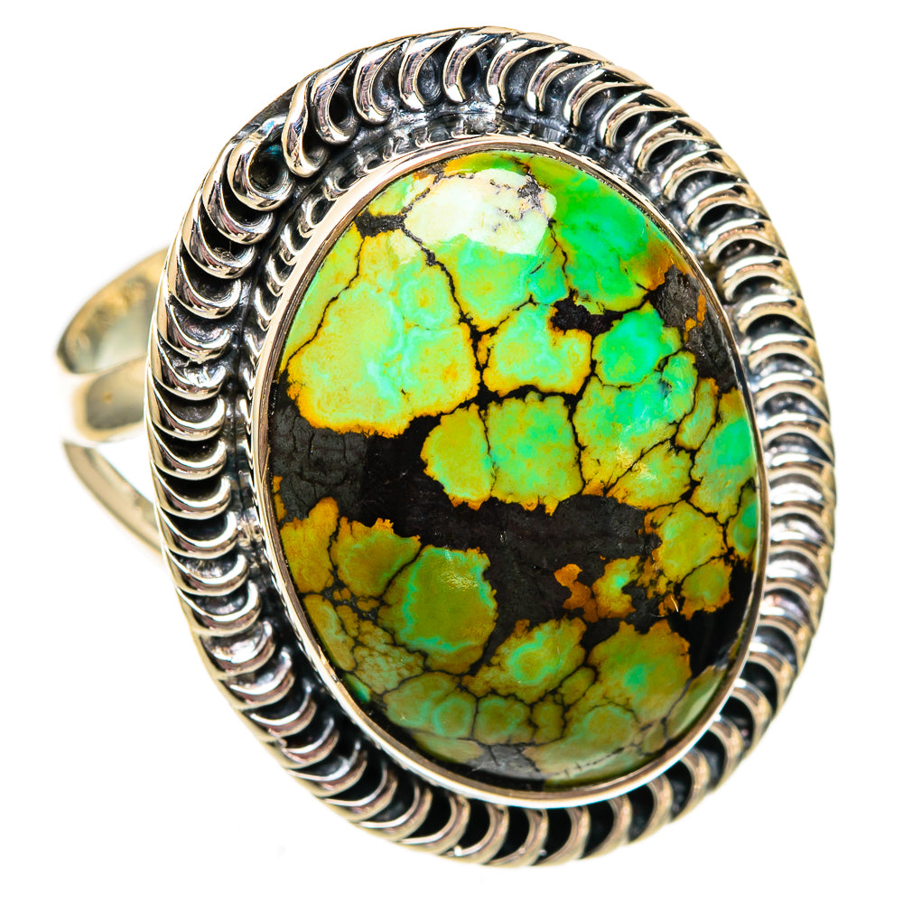 Tibetan Turquoise Rings handcrafted by Anasilvercos - RING106014 - Photo 2
