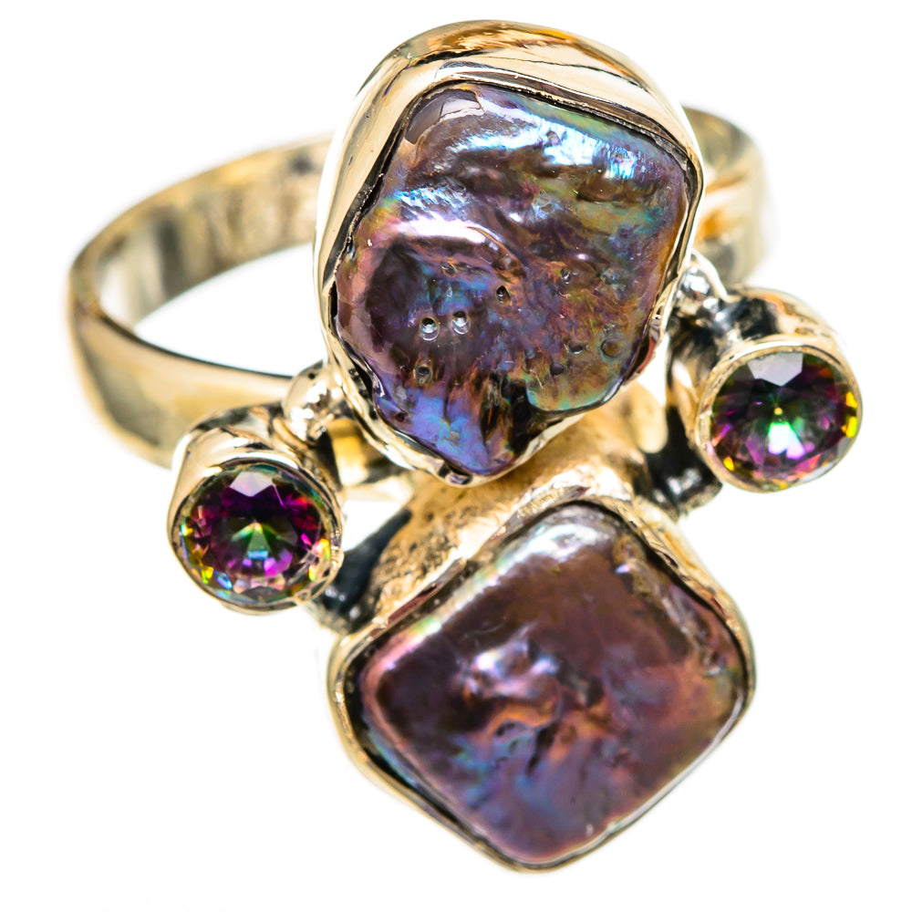 Titanium Mother Of Pearl Rings handcrafted by Anasilvercos - RING106031 - Photo 2