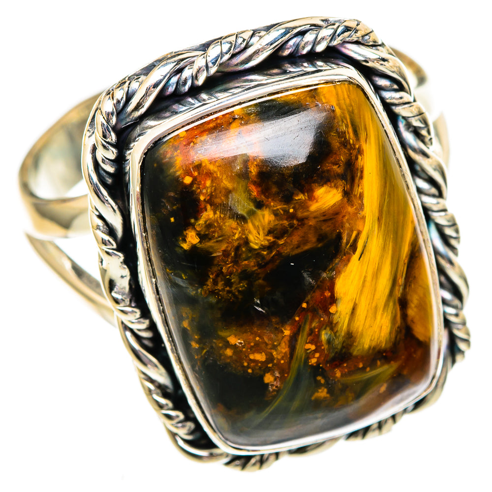 Golden Pietersite Rings handcrafted by Anasilvercos - RING106092 - Photo 2