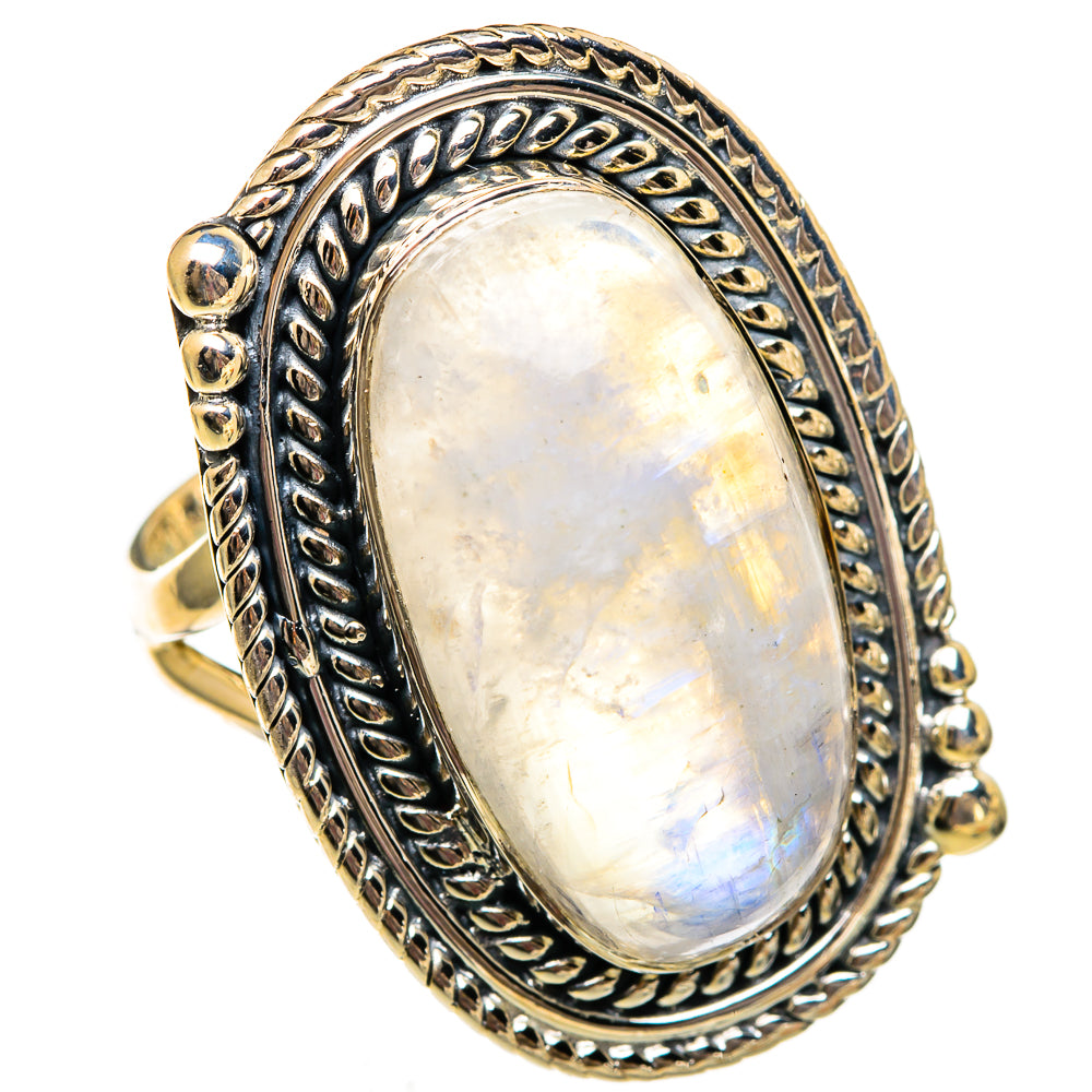 Rainbow Moonstone Rings handcrafted by Anasilvercos - RING106145 - Photo 2