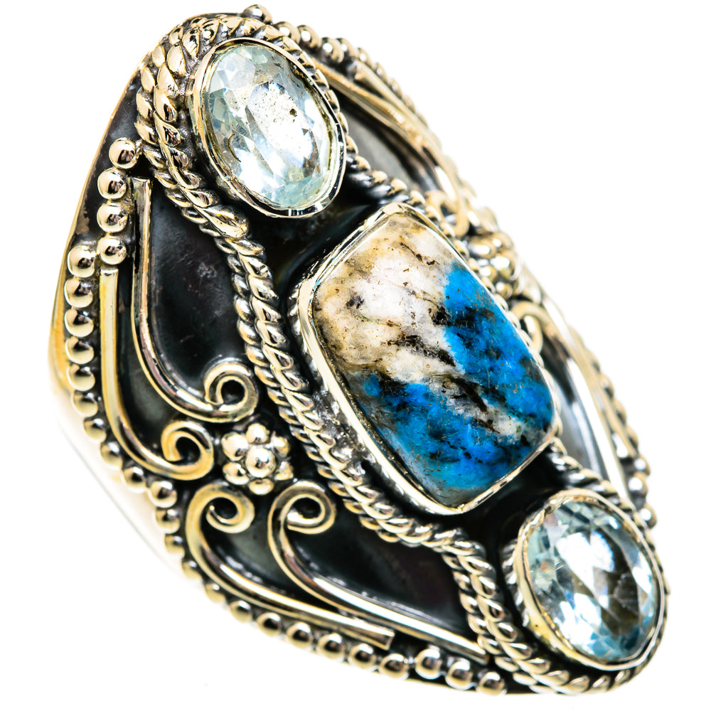 K2 Blue Azurite Rings handcrafted by Anasilvercos - RING106153 - Photo 2