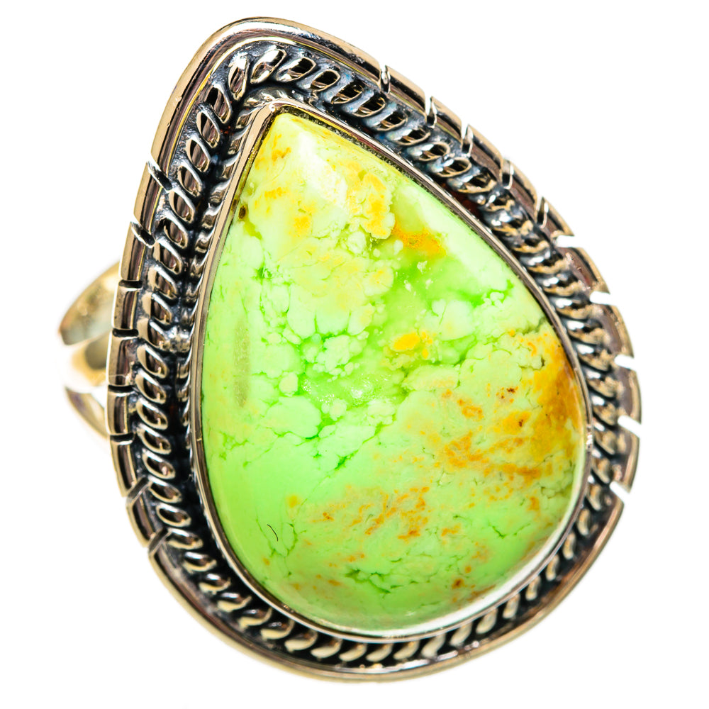 Lemon Chrysoprase Rings handcrafted by Anasilvercos - RING106160 - Photo 2