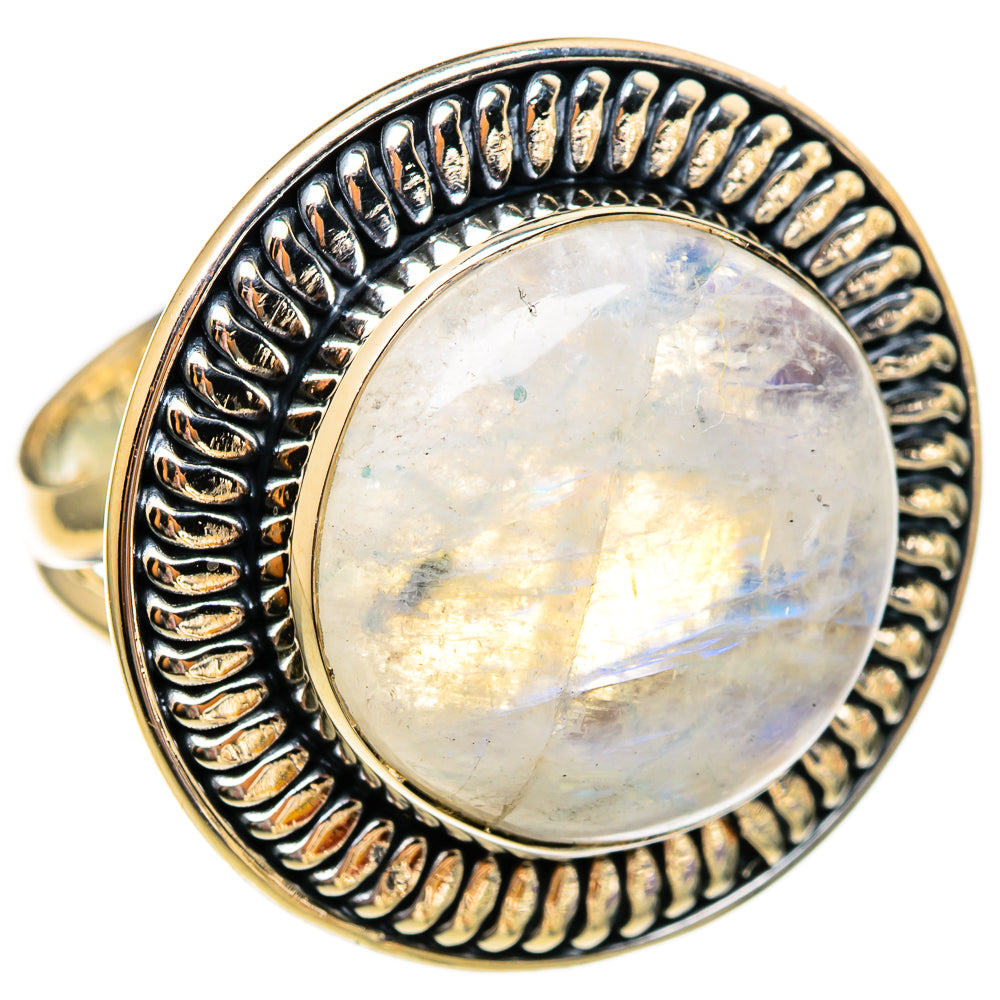 Rainbow Moonstone Rings handcrafted by Anasilvercos - RING106186 - Photo 2