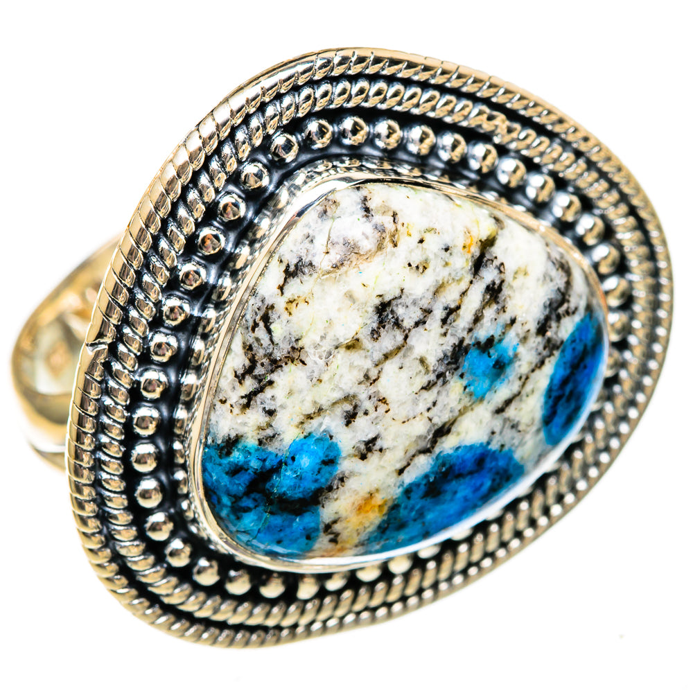 K2 Blue Azurite Rings handcrafted by Anasilvercos - RING106198 - Photo 2