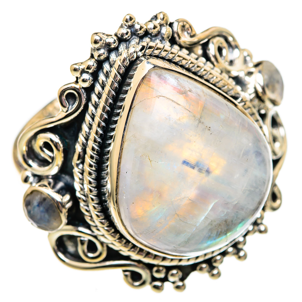 Rainbow Moonstone Rings handcrafted by Anasilvercos - RING106226 - Photo 2