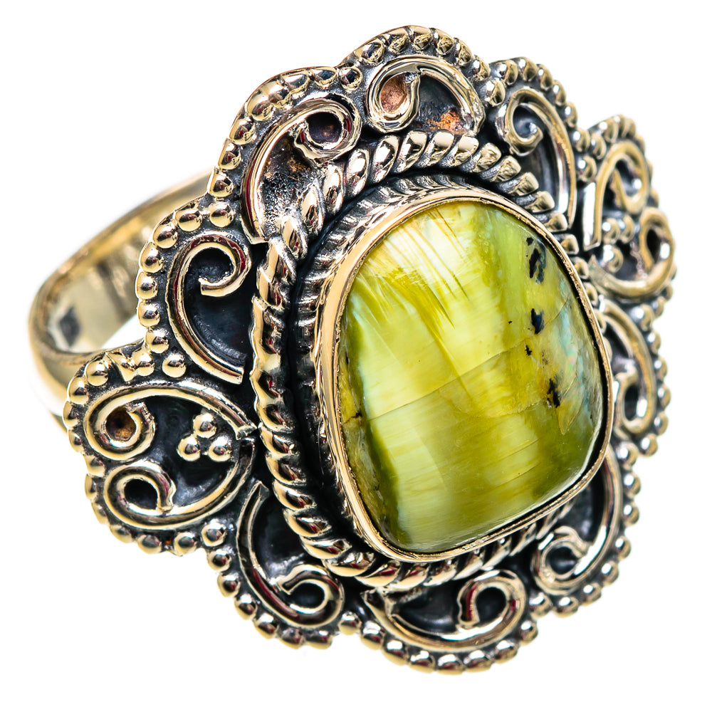 African Green Opal Rings handcrafted by Anasilvercos - RING106240 - Photo 2