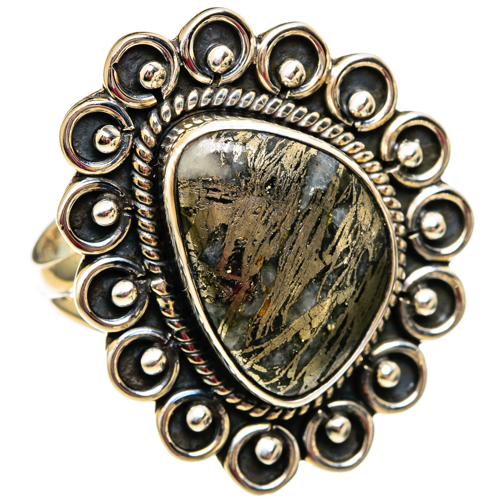 Pyrite Agate Rings handcrafted by Anasilvercos - RING106256 - Photo 2