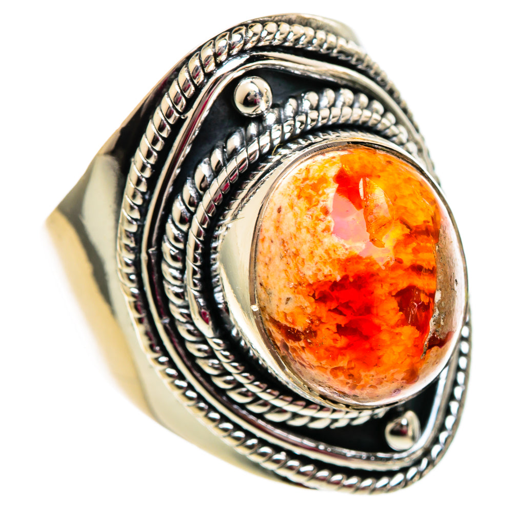 Mexican Fire Opal Rings handcrafted by Anasilvercos - RING106267 - Photo 2