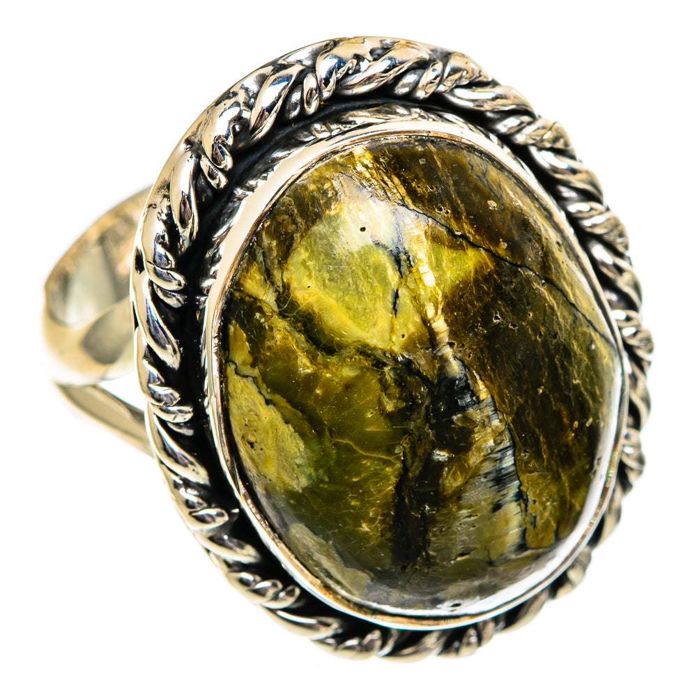 African Green Opal Rings handcrafted by Anasilvercos - RING106280 - Photo 2