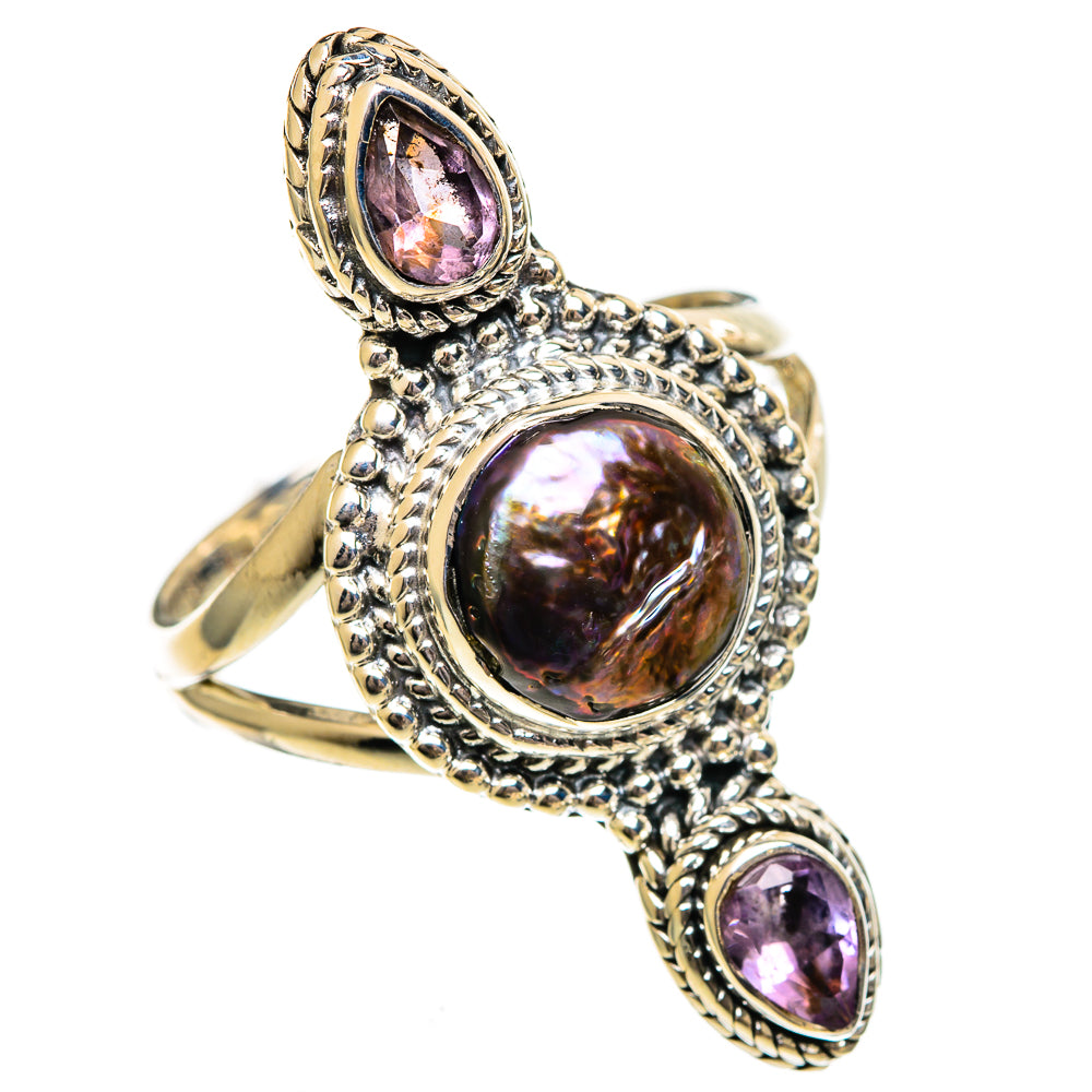 Titanium Mother Of Pearl Rings handcrafted by Anasilvercos - RING106331 - Photo 2