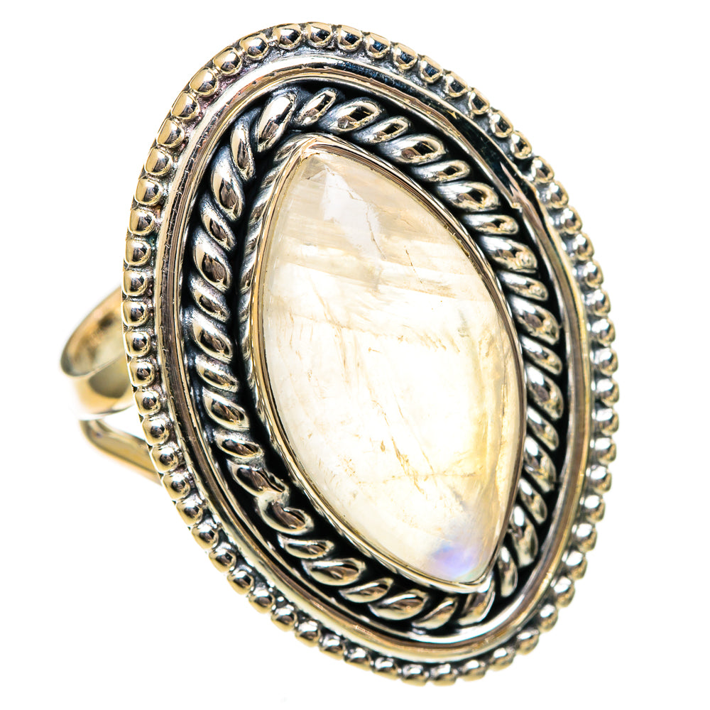 Rainbow Moonstone Rings handcrafted by Anasilvercos - RING106339 - Photo 2