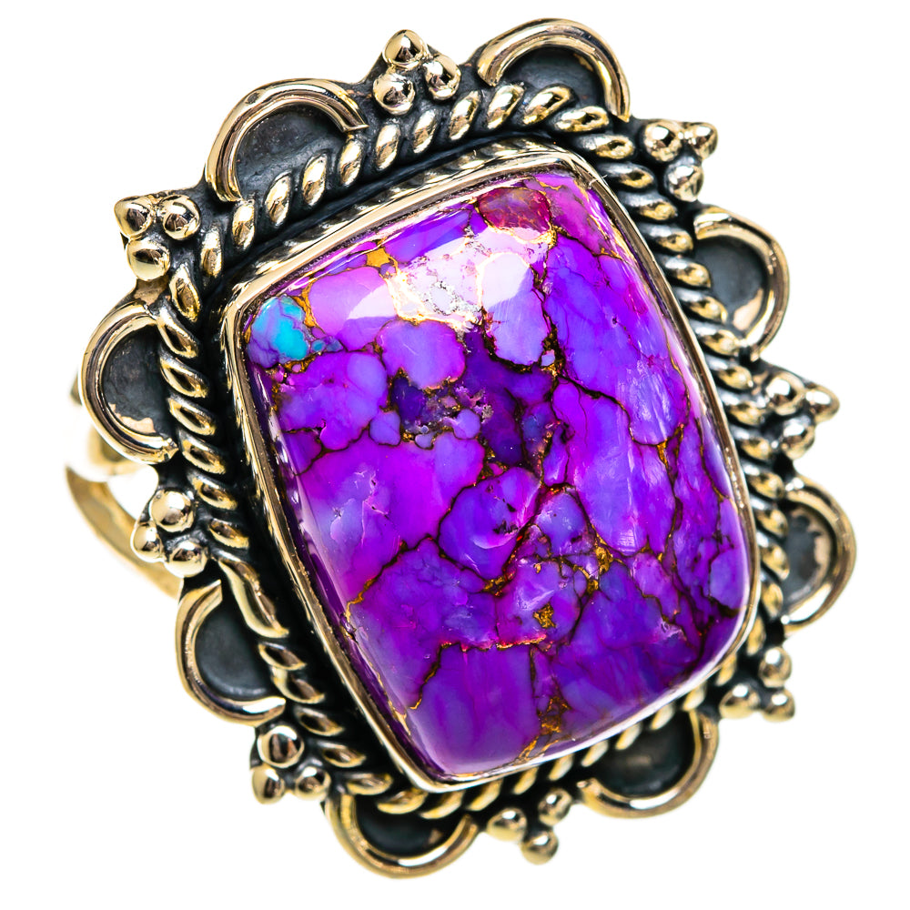 Purple Copper Composite Turquoise Rings handcrafted by Anasilvercos - RING106364 - Photo 2