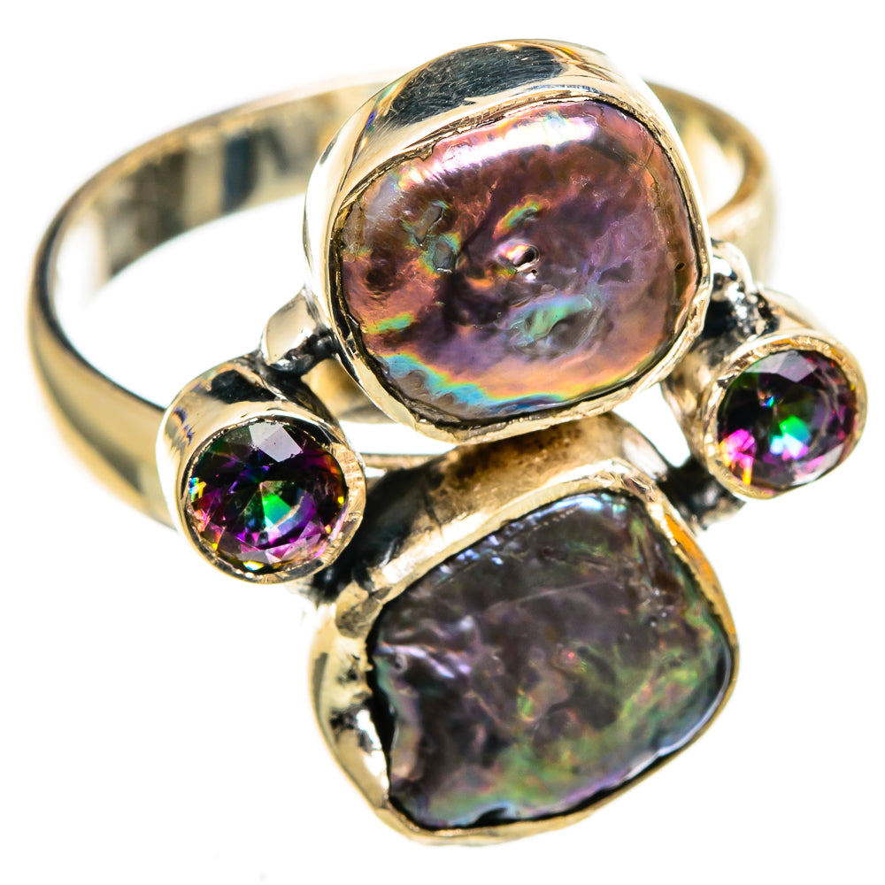 Titanium Mother Of Pearl Rings handcrafted by Anasilvercos - RING106367 - Photo 2