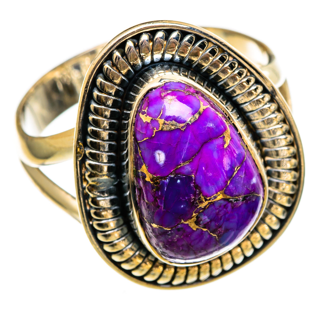 Purple Copper Composite Turquoise Rings handcrafted by Anasilvercos - RING106368 - Photo 2
