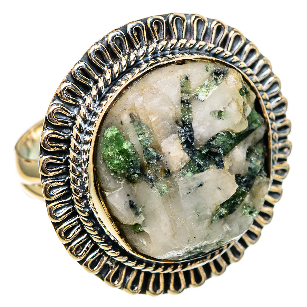 Green Tourmaline In Quartz Rings handcrafted by Anasilvercos - RING106400 - Photo 2