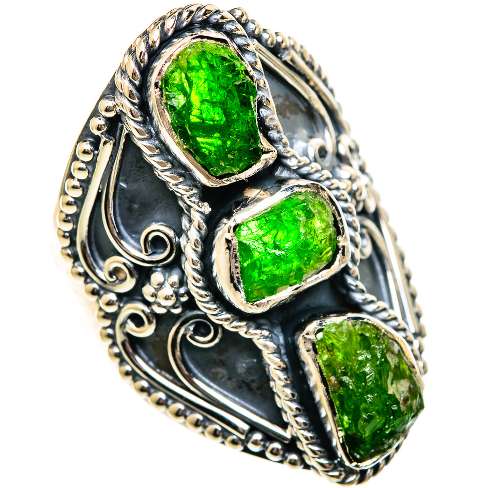 Chrome Diopside Rings handcrafted by Anasilvercos - RING106404 - Photo 2